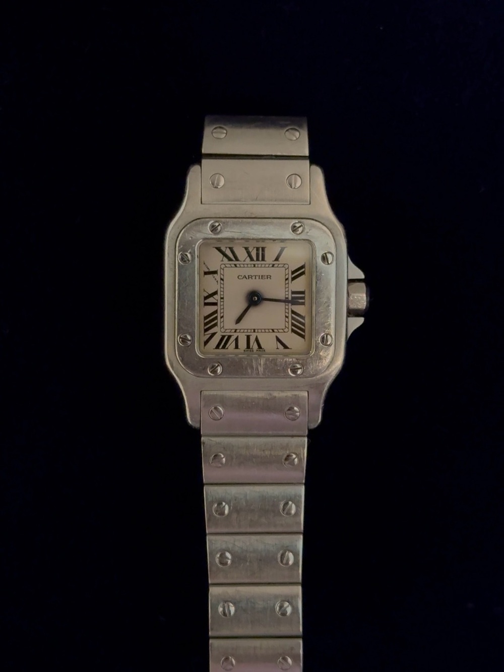 Cartier Santos Galbee Stainless Steel White Dial Women’s Quartz Watch